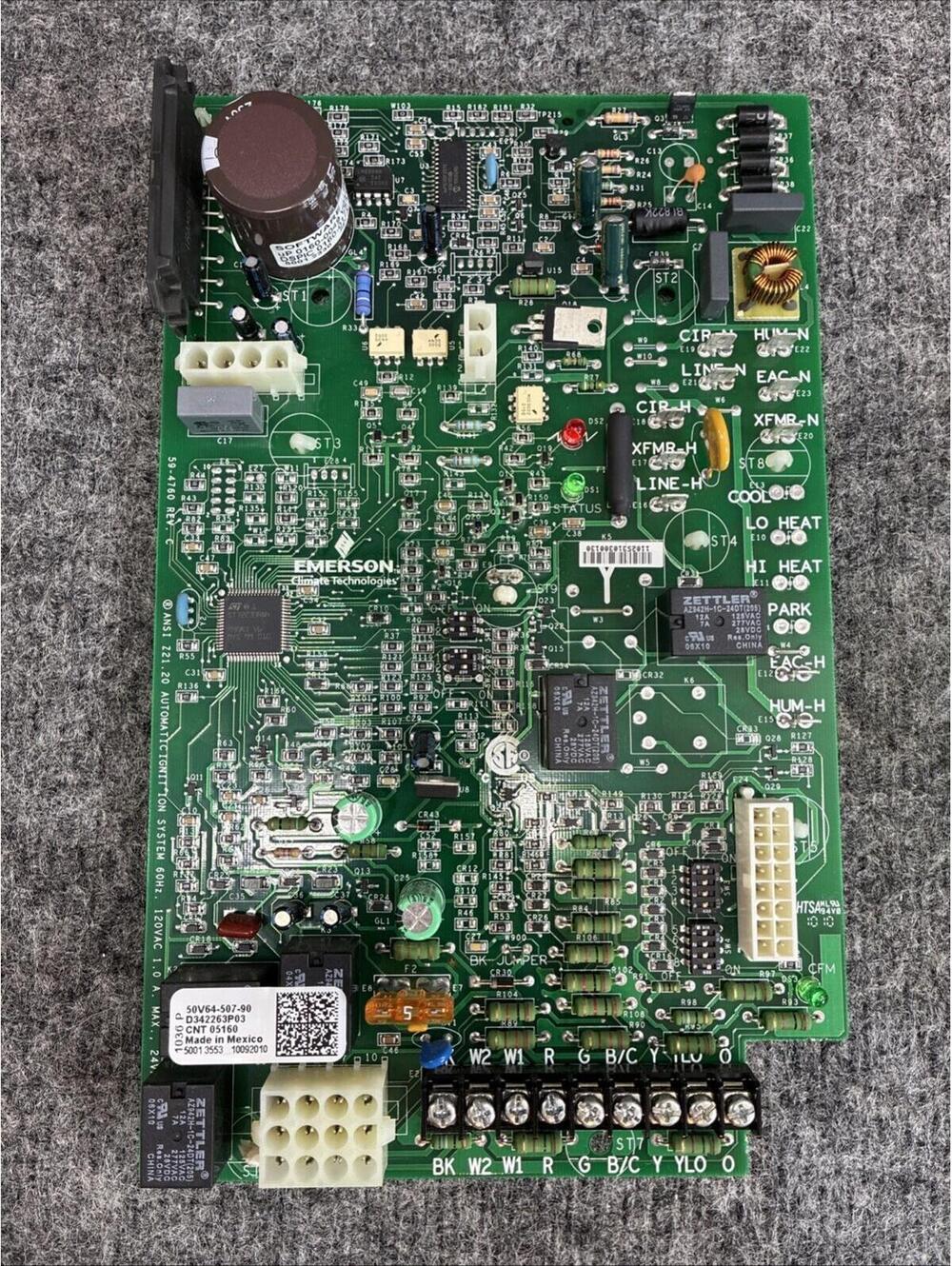 Emerson D342263P03 CNT05160 Furnace Control Circuit Board 50V64-507-90